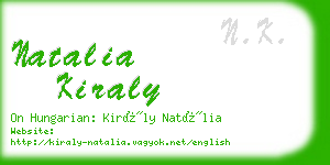 natalia kiraly business card